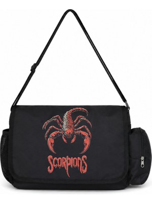Sevbano Scorpions Rock Metal Müzik Grubu Baskılı Unisex Okul,spor, Ofis Çok Amaçlı Postacı Çantası