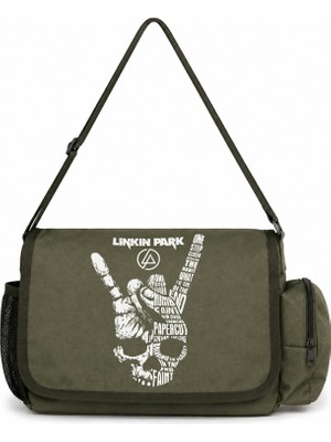 Sevbano Linkin Park Rock Metal Müzik Grubu Baskılı Unisex Okul, Spor, Ofis Çok Amaçlı Postacı Çantası