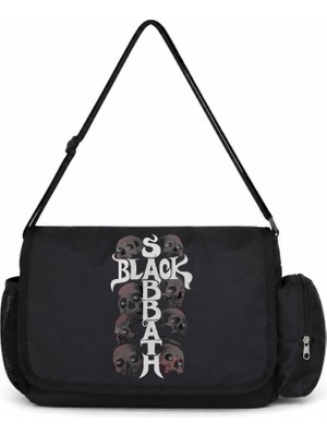Sevbano Black Sabbath Rock Metal Müzik Grubu Baskılı Unisex Okul, Spor, Ofis Çok Amaçlı Postacı Çantası