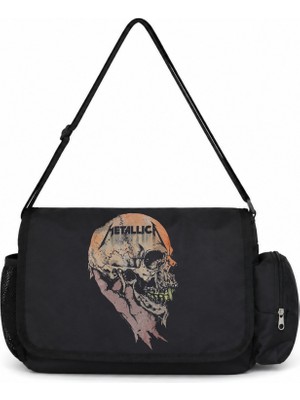 Sevbano Metallica Rock Metal Müzik Grubu Baskılı Unisex Okul,spor, Ofis Çok Amaçlı Postacı Çantası