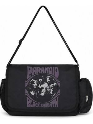 Sevbano Black Sabbath Rock Metal Müzik Grubu Baskılı Unisex Okul, Spor, Ofis Çok Amaçlı Postacı Çantası