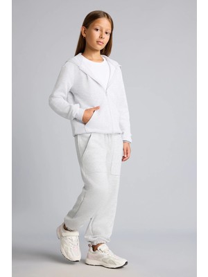 DeFacto Beli ve Paçası Lastikli Cepli Jogger Fit Eşofman Altı Kız Çocuk I3171A826AU