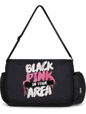 Sevbano Black Pink Müzik Grubu Baskılı Unisex Okul, Spor, Ofis Çok Amaçlı Postacı Çantası
