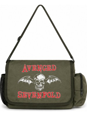 Sevbano Avenged Sevenfold Rock Metal Müzik Grubu Baskılı Unisex Okul, Spor, Ofis Çok Amaçlı Postacı Çantası