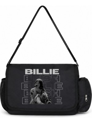 Sevbano Billie Eilish Şarkıcı Baskılı Unisex Okul, Spor, Ofis Çok Amaçlı Postacı Çantası
