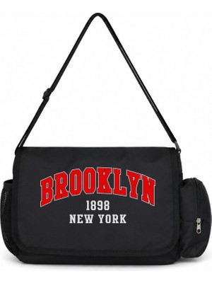 Sevbano Brooklyn Baskılı Unisex Okul, Spor, Ofis Çok Amaçlı Postacı Çantası