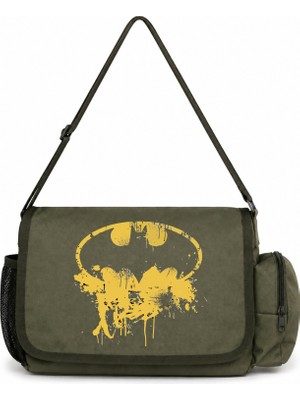 Sevbano Batman Kahraman Logo Baskılı Unisex Okul, Spor, Ofis Çok Amaçlı Postacı Çantası