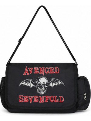 Sevbano Avenged Sevenfold Rock Metal Müzik Grubu Baskılı Unisex Okul, Spor, Ofis Çok Amaçlı Postacı Çantası