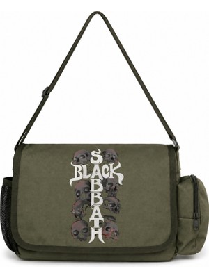 Sevbano Black Sabbath Rock Metal Müzik Grubu Baskılı Unisex Okul, Spor, Ofis Çok Amaçlı Postacı Çantası