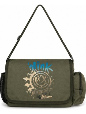 Sevbano BLINK-182 Rock Metal Müzik Grubu Baskılı Unisex Okul, Spor, Ofis Çok Amaçlı Postacı Çantası