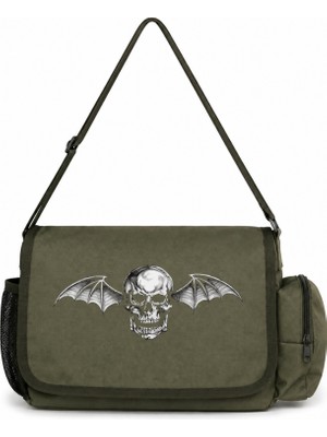 Sevbano Avenged Sevenfold Rock Metal Müzik Grubu Baskılı Unisex Okul, Spor, Ofis Çok Amaçlı Postacı Çantası