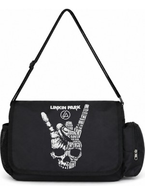 Sevbano Linkin Park Rock Metal Müzik Grubu Baskılı Unisex Okul, Spor, Ofis Çok Amaçlı Postacı Çantası