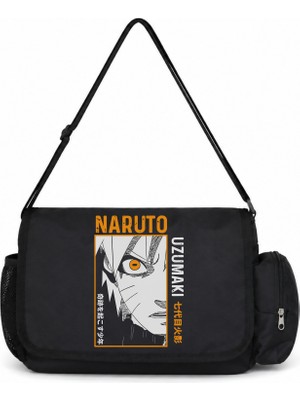 Sevbano Naruto Uzumaki Anime Baskılı Unisex Okul, Spor, Ofis Çok Amaçlı Postacı Çantası