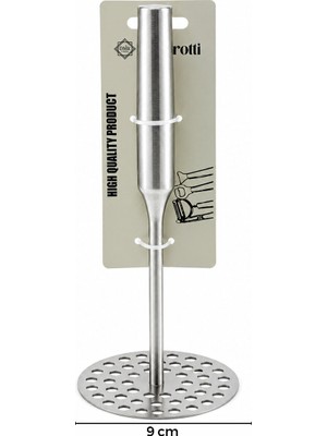 Ankaverse Yuvarlak Çap : 8cm Metal Saplı = 11.5cm Metal Patates Ezici Toplam Uzunluk : 26.5cm (5286)