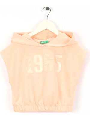 United Colors Of Benetton Turuncu Kız Çocuk Nakışlı Sweatshirt 32N4C204H