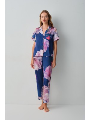 Suwen Floral Gömlek Yaka Pijama Takımı