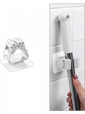 Hace Bazaar 1 Adet Yapışkanlı Pratik Mop Tutucu Beyaz (4887)