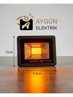 Aygün Elektrik 20W IP65 LED Projektör (2000LM) –amber