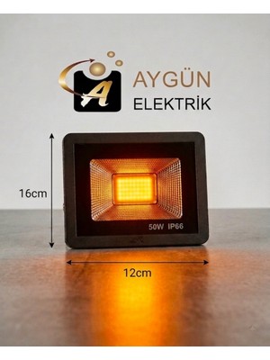 Aygün Elektrik 50W IP66 LED Projektör (4500LM) – AMBER