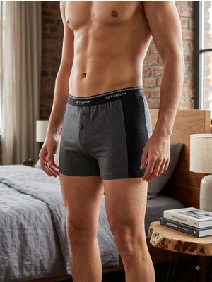Çift Kaplan 0880 Erkek Elastanlı Boxer Şort 3'lü