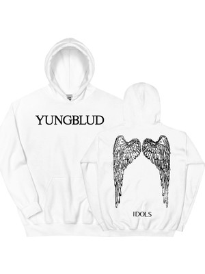 Tarzsokak Beyaz Unisex Idols Wings Hoodie Yungblud Grafik Baskırunge Moda Rahat