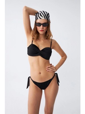 Hace Bazaar Marsilyan- Kadın Straplez Siyah Bikini Takımı