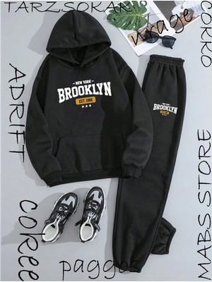 Tarzsokak Brooklyn 2 Li Kapşonlu Eşofman Takımı