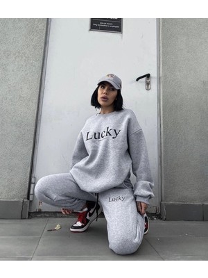 Tarzsokak Lucky Dijital Baskılı Kışlık Unisex Eşofman Takımı