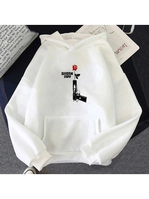 Tarzsokak Beyaz Unisex Müzik G-Yeşil Gün Rock Band Estetik Hoodie Yakışıklı Serin Sweasweatshirt Çiftk
