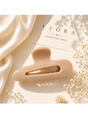 Yiora Premium Seri Parlak Geometrik Detaylı Güçlü Tutuş Kaymaz Saçı Kırmayan Mandal Toka