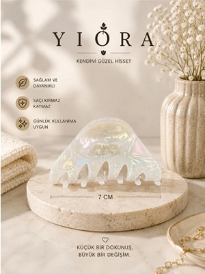 Yiora Ithal Kemik Asetat Seri Mandal Toka Güçlü Tutuş/iz Yapmaz 7cm