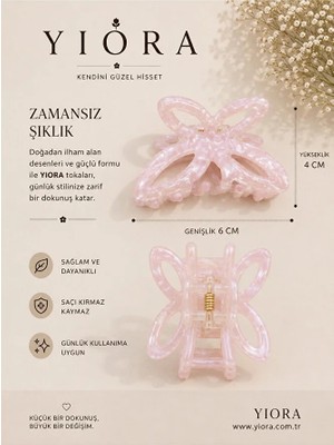 Yiora Premium Seri Ithal Sedefli Asetat Kemik Toka Küçük Boy (5 Cm)