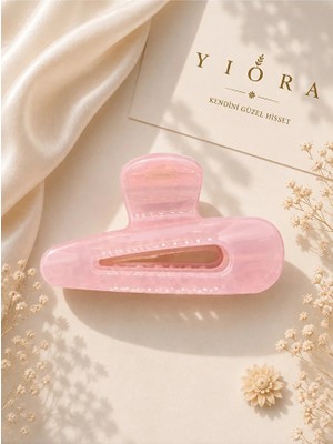 Yiora Premium Seri Parlak Geometrik Detaylı Güçlü Tutuş Kaymaz Saçı Kırmayan Mandal Toka