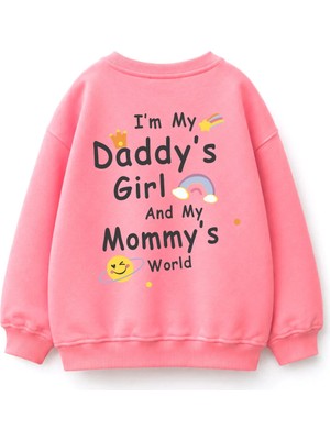 Monila Kız Çocuk 3 Iplik Kumaş  Pamuklu Sırt Baskılı Sweatshirt