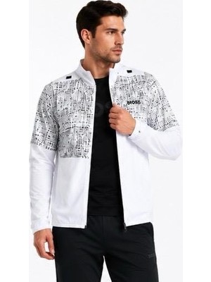 Boss Beyaz Regular Fit Desenli Eşofman Takımı