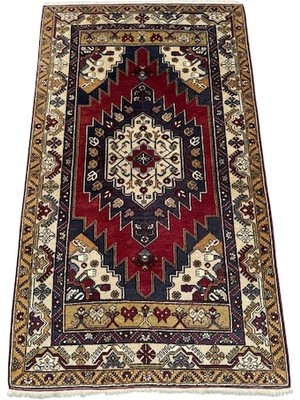 Burak Halı El Dokuma Sıfır Yahyalı Halısı 110X190 Kök Boya %100 Yün Halı Renkli