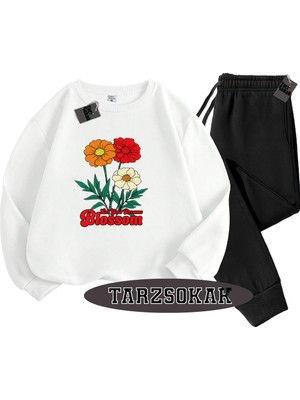 Tarzsokak Beyaz Biskilet Let Your Dreams Blossom Detaylı Ikili Takım