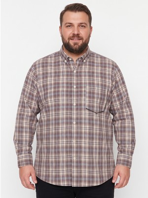 Secret Touch Erkek Büyük Beden Uzun Kollu Tek Cepli Kareli Gömlek 2xl 3xl 4xl