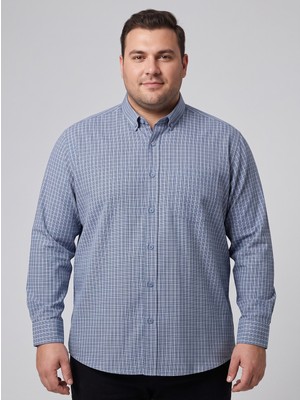 Secret Touch Erkek Büyük Beden Uzun Kollu Tek Cepli Kareli Gömlek 2xl 3xl 4xl