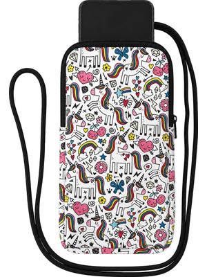Wallery Bags Desenli Askılı Telefon Çantası – Cüzdan & Boyun Çantası
