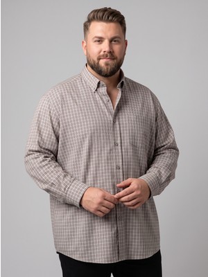 Secret Touch Erkek Büyük Beden Uzun Kollu Tek Cepli Kareli Gömlek 2xl 3xl 4xl