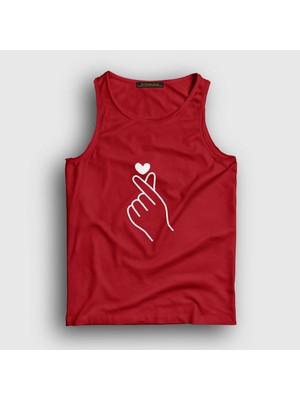 Presmono Unisex Kırmızı Finger Heart Bts Atlet