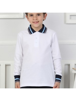 Crassi Erkek Çocuk Okulluk Polo Yaka Lakost 3\'li Set Uzun Kol Sweatshirt