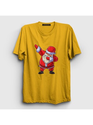 Presmono Unisex Sarı Dabbing Noel Baba Santa Claus Yılbaşı T-Shirt