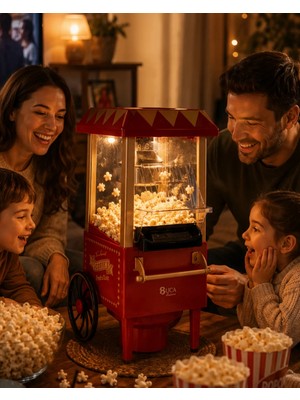 Canarino Sıcak Hava Popcorn Makinesi Yağsız Mısır Patlatıcı Nostaljik Tasarım