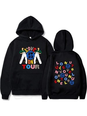 Tarzsokak Siyah Unisex Harrys House Love On Tour Hoody Erkekgrafik Vintage Yaygın Hoodie Yaratıcı Estet