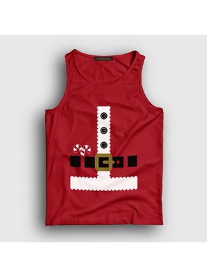 Presmono Unisex Kırmızı Kostüm Noel Baba Santa Claus Yılbaşı Atlet