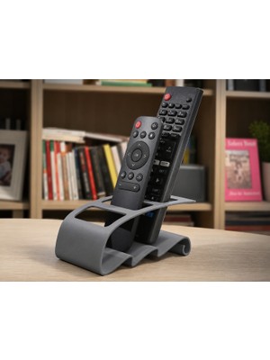 Popüler Sepet 3D Baskı Tv Kumandası ve Masaüstü Organizer - Uzaktan Kumanda Düzenleyici Stand-Gri