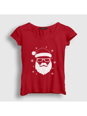 Presmono Kadın Kırmızı Noel Baba Santa Claus Yılbaşı T-Shirt