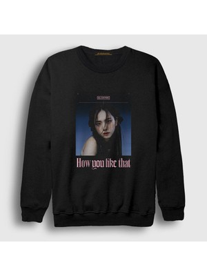 Presmono Unisex Siyah Poster Jisoo Blackpink Sweatshirt